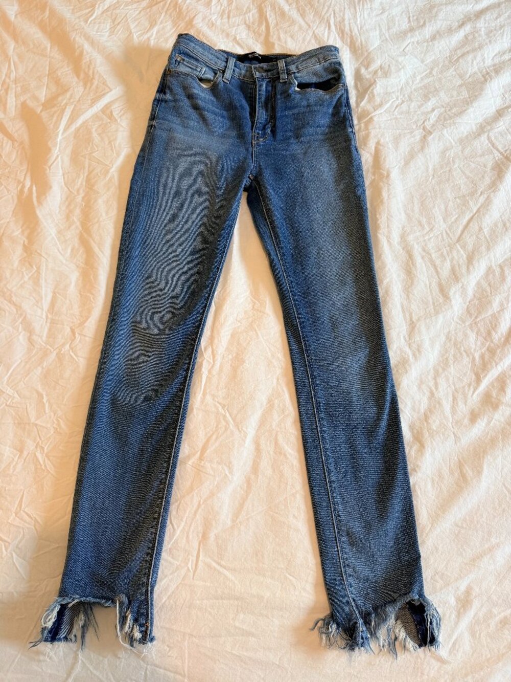 Hudson Jeans Raw Hem Split Ankle Skinny Jeans 25